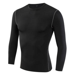 Barato poliéster Spandex alto elástico secado rápido gimnasio Fitness correr entrenamiento logotipo personalizado deportes hombres camiseta para hombres - Product Image 3