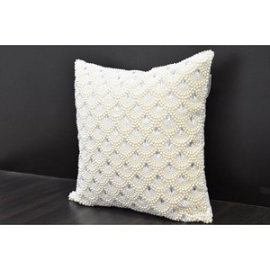 ปลอกหมอนอิงปักด้วยลูกปัดมุกสุดหรูผ้าคลุมเบาะรองนั่งประดับด้วยหินทรงสี่เหลี่ยมสินค้าสำหรับตกแต่งบ้านราคาพิเศษจากอินเดีย - Product Image 3