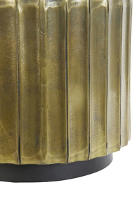 Tabouret d'appoint rond en aluminium durable plaqué or, meuble décoratif avec incrustations d'os pour salon et chambre à coucher - Product Image 4