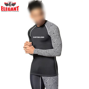 Protección solar Cómodo Transpirable Super Stretch MMA Rash Guard Logotipo personalizado Adultos Fitness Wear Rash Guard - Product Image 5