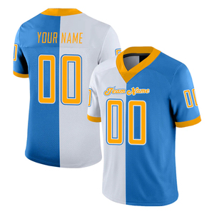 เสื้ออเมริกันฟุตบอลแบบสั่งทำพิเศษ ผ้าโพลีเอสเตอร์ระบายอากาศ ซับเหงื่อ แขนสั้น พร้อมพิมพ์ชื่อทีมด้วยเทคนิคการถ่ายเทความร้อน - Product Image 5