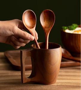 Juego de cucharas de utensilios de cocina ecológicos clásicos de madera de bambú - Product Image 2