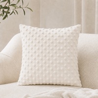 Housse de coussin décorative personnalisable en peluche Minky à pois ivoire pour canapé, taie d'oreiller 18x18 pouces pour la maison et l'hôtellerie