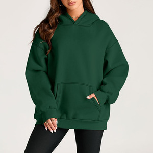 Logotipo personalizado Streetwear Color Block Transpirable 100% Algodón Fleece Heavyweight Bordado Pullover Sudaderas con capucha de punto para mujeres - Product Image 4