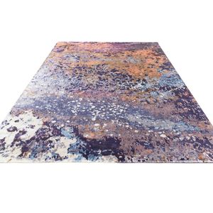 Exquisitas alfombras de lana persas hechas a mano, alfombras y conjuntos de área de técnica de pila de corte de seda abstracta turca moderna de lujo de gran tamaño - Product Image 3