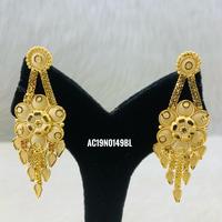 Nouveau design, collier classique en laiton plaqué or avec chaîne en forme de fleur, ensemble pour mariage et fête