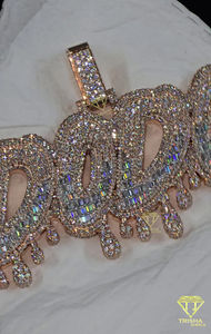 Pendentif lettre personnalisé en diamant cultivé en laboratoire VVS personnalisé pendentif Hip Hop bijoux personnalisés pendentif unisexe - Product Image 4