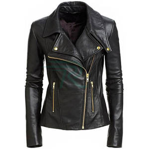 Chaqueta de Cuero para Mujer, 100% Piel de Oveja Genuina, Chaqueta de Cuero para Mujer para Invierno, Gran Venta - Product Image 1