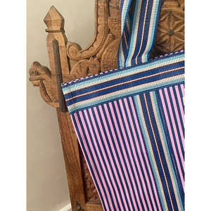 Bolso de Playa de Nailon Lila con Diseño Personalizado, Cierre Abierto, Decoración de Cadena, Forro de Lona y Poliéster para el Verano - Product Image 1