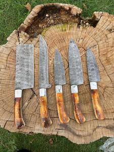 Juego de Cuchillos de Chef de 8 Piezas de Tendencia en la Industria, en Oferta, con Bolsa de Cuero Enrollable, Acero de Damasco, Hecho a Mano, Venta al por Mayor - Product Image 2