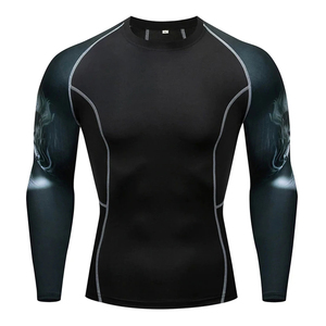 Wholesale Custom Unisex Rash Guard Polyester Spandex UPF50+ Quick Dry <b>Compression</b> <b>Shirt</b> Surf Swim Gym OEM Logo Sublimation - Product Image 4