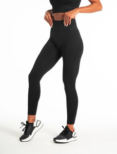 Le Pakistan a rendu populaire taille moyenne hanche levage respirant antibactérien sans couture Spandex/Nylon/coton pantalon de Fitness séchage rapide - Product Image 2