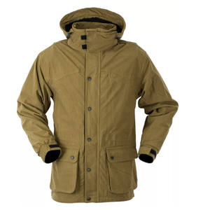 Men's Plus Size Waterproof Breathable Canvas Hunting <b>Jacket</b> with Zipper Pockets Fashion Design for Winter Outdoor Use - Product Image 1
