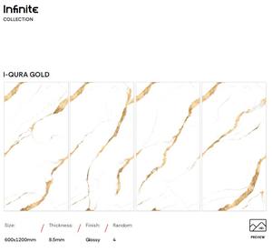 Carreaux en porcelaine gris poli 600x1200mm avec veines dorées Nouveau look Design de mode pour la maison pour la cour Carreaux en porcelaine blanche - Product Image 5