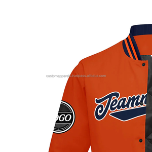 Veste universitaire en cuir et laine personnalisée MCACVJ-93 design de couple assorti avec col montant et logos brodés - Product Image 5