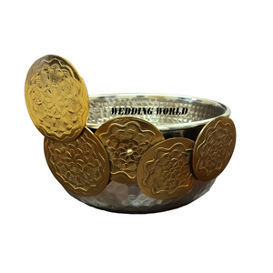 Bol à chocolat martelé en or, qualité exceptionnelle, fait à la main, bol à bonbons classique, élégant, nouveau bol à chocolat design - Product Image 3