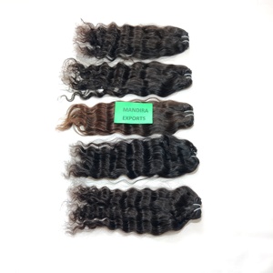 Extensiones de cabello virgen Remy de templos indios Cabellos Crudo Doble dibujado Cutícula Alineada Paquetes ondulados Cabello humano brasileño - Product Image 1