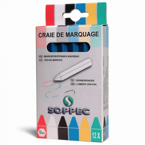 Craie de marquage bleue non peinte SOPPEC, boîte de 12 craies - Product Image 3