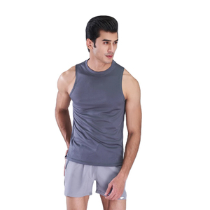 Camiseta sin mangas para hombre al por mayor, Camiseta de punto transpirable de algodón y poliéster, estampado informal para entrenamiento de gimnasio, talla XL, servicio OEM - Product Image 1