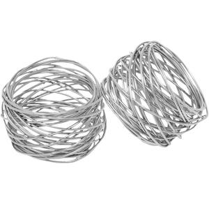 Anillo de Servilleta Plateado Entrelazado con Diseño Metálico Artesanal Superpuesto para una Arreglo de Mesa Sofisticado - Product Image 3