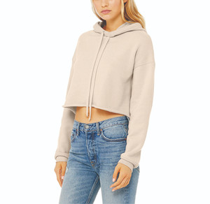 Sudadera con Capucha Corta y Cremallera para Mujer, Ropa Deportiva de Invierno, Mezcla de Poliéster/Algodón, Lavado Ácido, Bordado con Logotipo Personalizado ODM - Product Image 2