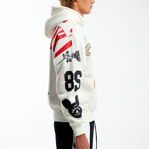 Nouveau sweat à capuche imprimé tendance pull unisexe 100% coton uni couleur unie conception personnalisée sweats à capuche décontractés - Product Image 3