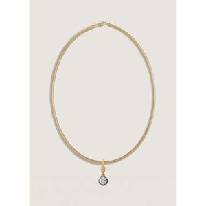Roselle Black Rhodium Round Diamond Pendant <b>Necklace</b> Elegant Diamond Charms Collection - Product Image 1