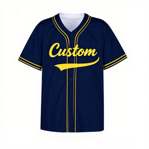 Venta al por mayor personalizado su logotipo de marca uniforme de béisbol 100% poliéster transpirable cuello en V tamaños y colores personalizados - Product Image 2