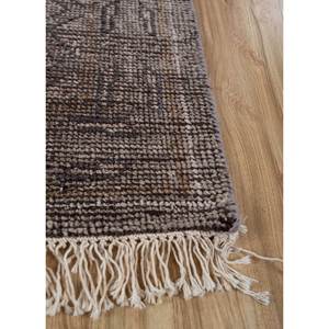 พรมขนสัตว์ถักมือ Erbe สีเทา-ดำ ลายเหรียญ เทคนิคการทอแบบแบน ขนาด 9x12 ฟุต สำหรับบ้าน สไตล์โบโฮ ห้องโถง พรมจาอีปุร์ ZA - Product Image 4