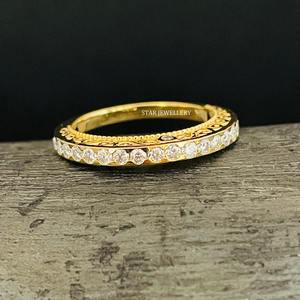 14K แหวนทหารเพชรธรรมชาติครึ่งนิรันดร์ - Product Image 2