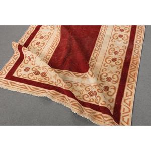Turkish Rug, 4.5x6.1 ft Vintage Rug, Red <b>Brown</b> Floral <b>Wool</b> Rug - Product Image 4