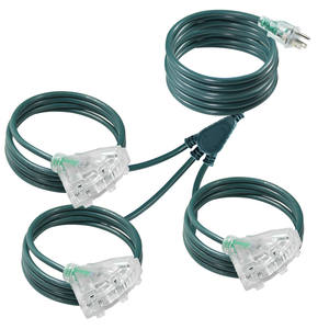 Divisor de Energía de 1 a 9 Vías, Receptáculo Triple de 3 Vías, Cable de Alimentación Eléctrico de Alta Resistencia con Cable Verde SJTW - Product Image 5