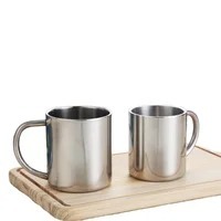 Mug en acier inoxydable de haute qualité, mug à café et à bière argenté avec poignée, mug à café, à lait et à thé en métal antirouille, le plus vendu sur les salons professionnels - Product Image 1