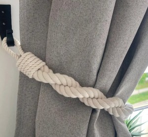 Abrazaderas para Cortinas de Cuerda de Algodón Blanco, Doble Torsión, Hechas a Mano - Product Image 3