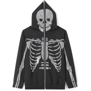 Sudaderas con Capucha Casuales para Mujer, Transpirables, con Logotipo Personalizado de Pedrería, Color Negro, para Exteriores, Estilo Urbano - Product Image 1