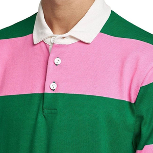 Quality Custom Men's <b>Rugby</b> Football Wear Breathable <b>Long</b> <b>Sleeve</b> for Polo with Striped Collar Plain Dyed Digital Printing Jerseys - Product Image 3