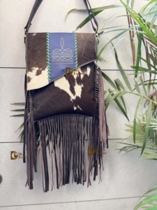 Nouveau Designer femmes véritable peau de vache fourrure cuir Style occidental botte Stich sac à bandoulière multi-usage bohème sac à main frange motif de bonbons - Product Image 4