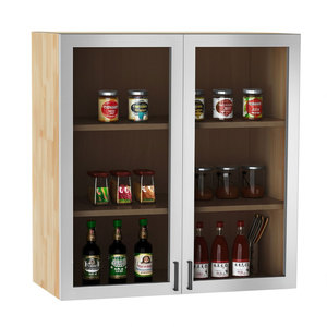 Módulo de Gabinete Superior de Cocina TBT017 de 80 cm con 2 Puertas de Vidrio - Product Image 1