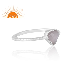 Design élégant 925 argent naturel gris lune pierre pierre gemme anneau bijoux personnalisés pour les femmes cadeau pour elle - Product Image 4