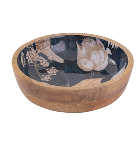 Cuenco de madera de calidad superior con estampado de esmalte de flores, decoración de fiesta de mesa, cuenco de madera decorado para el hogar, artesanía natural - Product Image 4