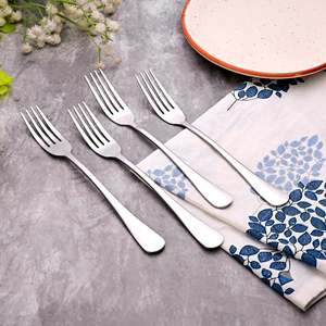 Mini Snappy Luxury Silver <b>Forks</b> (Set of 4) Small Metal Dinner and Fruit <b>Forks</b> with Tableware for Home and Restaurant Use - Product Image 1