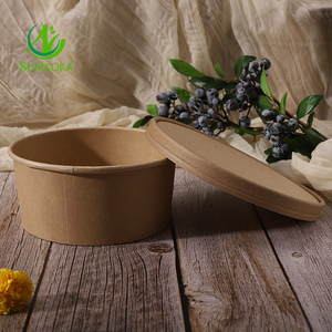Sumkoka các nhà sản xuất giấy <span class=keywords><strong>kraft</strong></span> bát sinh thái thân thiện cấp thực phẩm leakproof <span class=keywords><strong>Kraft</strong></span> Bát dùng một lần lấy đi giấy <span class=keywords><strong>kraft</strong></span> Bát salad - Product Image 5