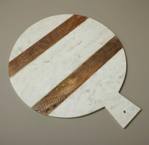 Planche à découper en bois et en marbre vente chaude forme ronde/carrée avec sangle de suspension en cuir ventes directes d'usine - Product Image 3