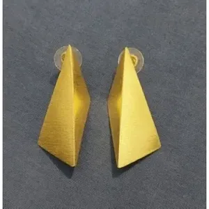 Soumya Creations Handmade 18K Gold Plated Pyramid Shape Drop <b>Earrings</b> Trendy Ethnic Style Women's Party Wedding Gift - Product Image 1