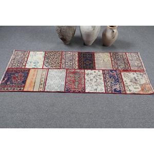 พรมตุรกีขนาด 2.3x6 ฟุต ลายสัตว์สีแดง พรมขนสัตว์วินเทจ - Product Image 3