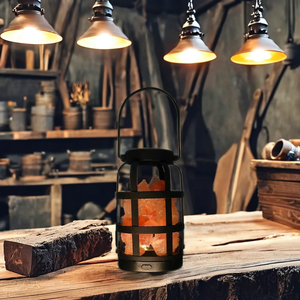 Himalaya Hồng đá muối đèn 5 <span class=keywords><strong>Led</strong></span> bóng đèn USB cáp điện kim loại giỏ xử lý khắc tình yêu ánh sáng ban đêm trang trí USB Muối đèn - Product Image 2