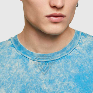 Camiseta de algodón personalizada 240 GSM 100%, lavada con ácido ropa de calle de gran tamaño, cuello redondo, camiseta transpirable antiarrugas, talla 6XL lisa - Product Image 5