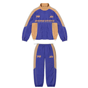 2025 nueva venta al por mayor de talla grande cortavientos chándal estampado de nailon de dos piezas Jogger Jogging hombres pantalones de chándal y conjunto de chaqueta - Product Image 1