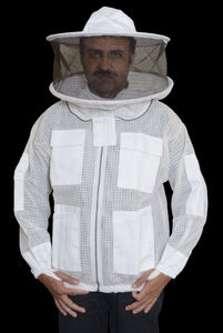 Veste d'apiculture en coton à 3 couches avec motif d'abeille ventilé, vêtement de sécurité de haut niveau avec voile en maille anti-piqûres - Product Image 3