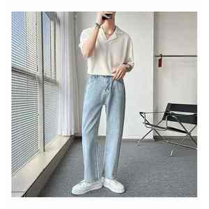 Camiseta Casual de Punto con Estampado Personalizado, Color Sólido, Manga Corta Delgada, 100% Algodón, Antibolitas, para Hombre, Todas las Temporadas, Talla Grande - Product Image 3